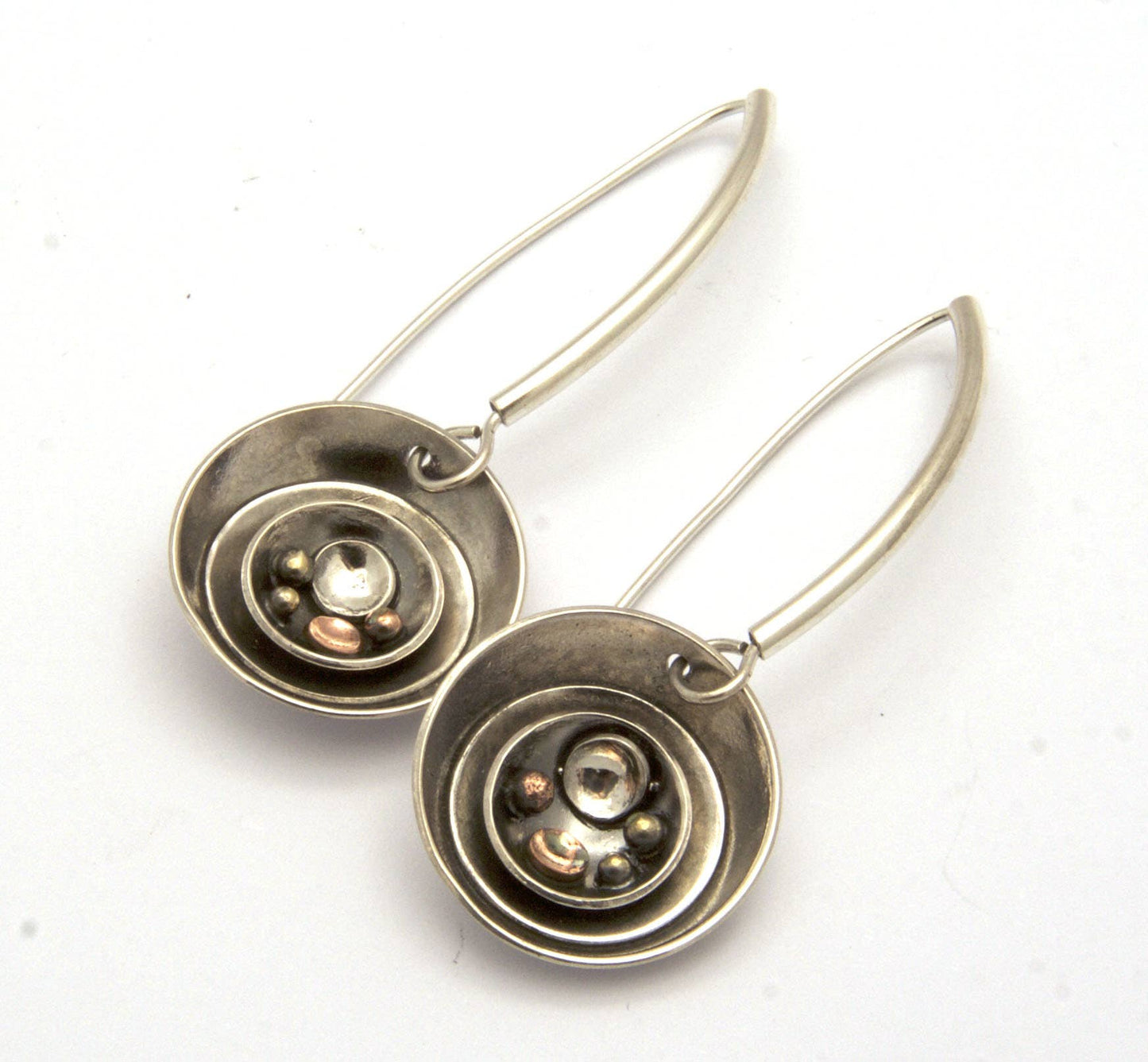 Beach Pebbles Series - Triple Dome Earrings with Accents