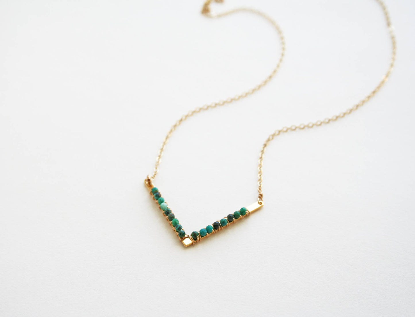 Turquoise Chevron Necklace | Summer Turquoise Necklace