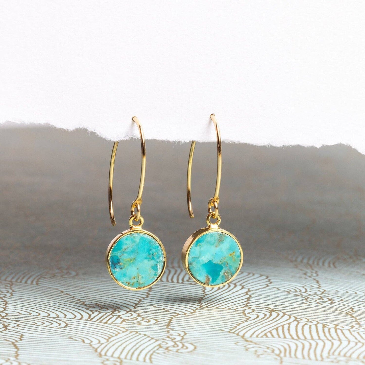 Turquoise 14K Gold Filled Drop Earrings