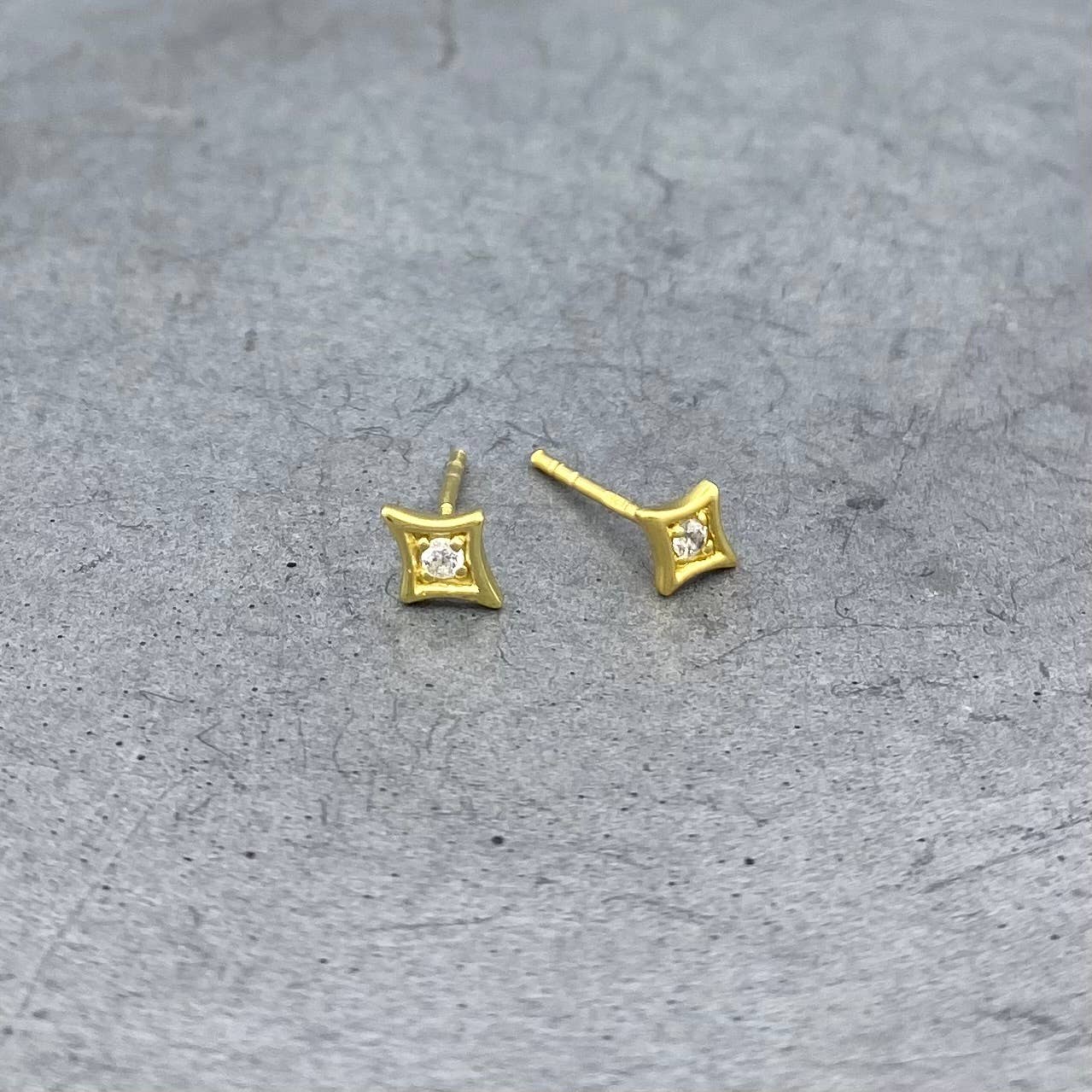 Pave Diamond Shape Studs