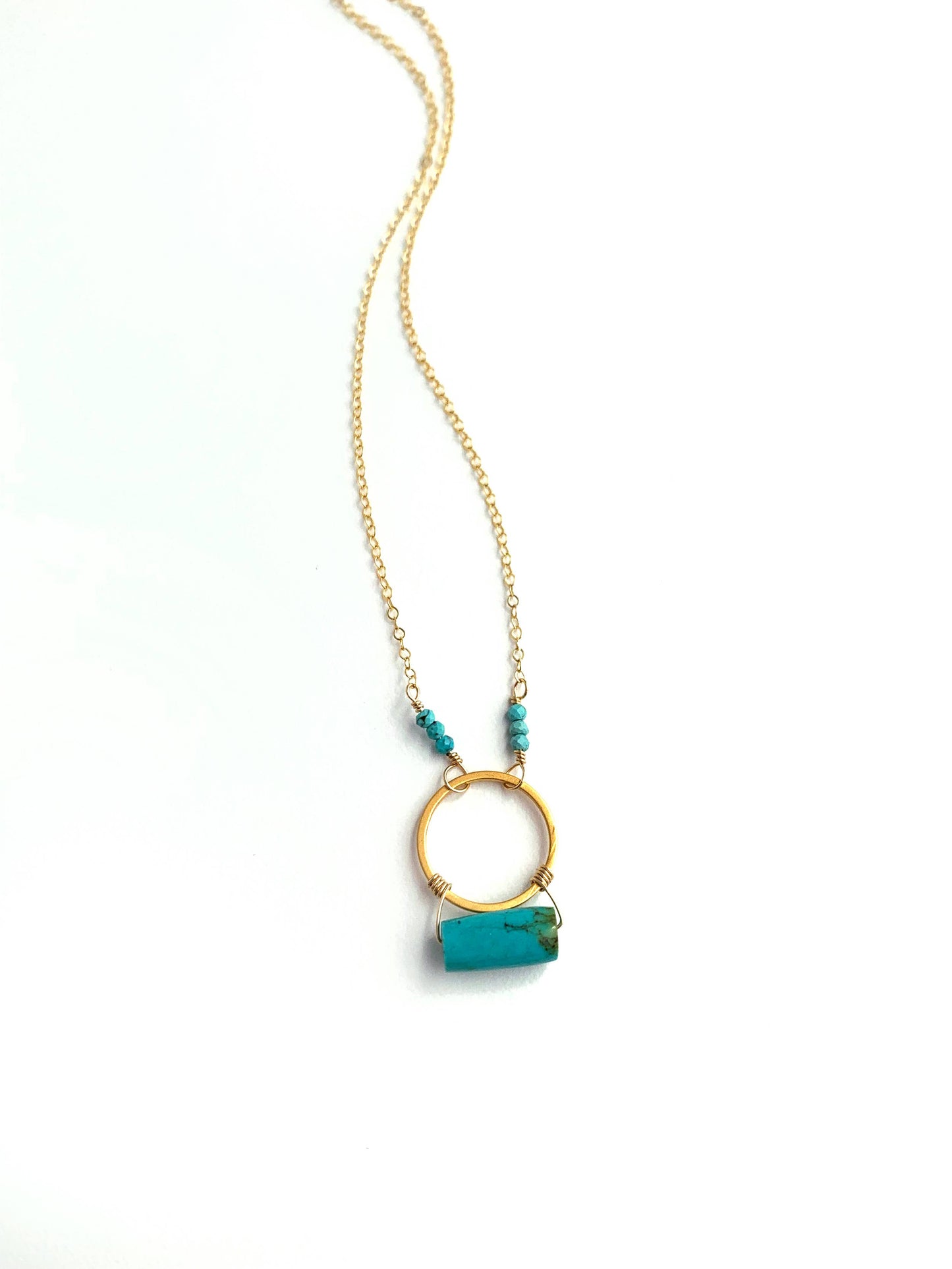 Turquoise Tube Necklace | Pendant Necklace