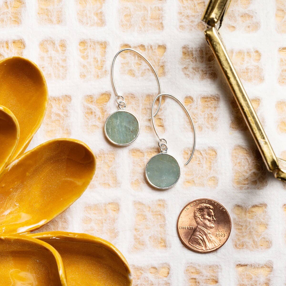 Aquamarine Drop Earrings 925 Sterling Silver Earwire