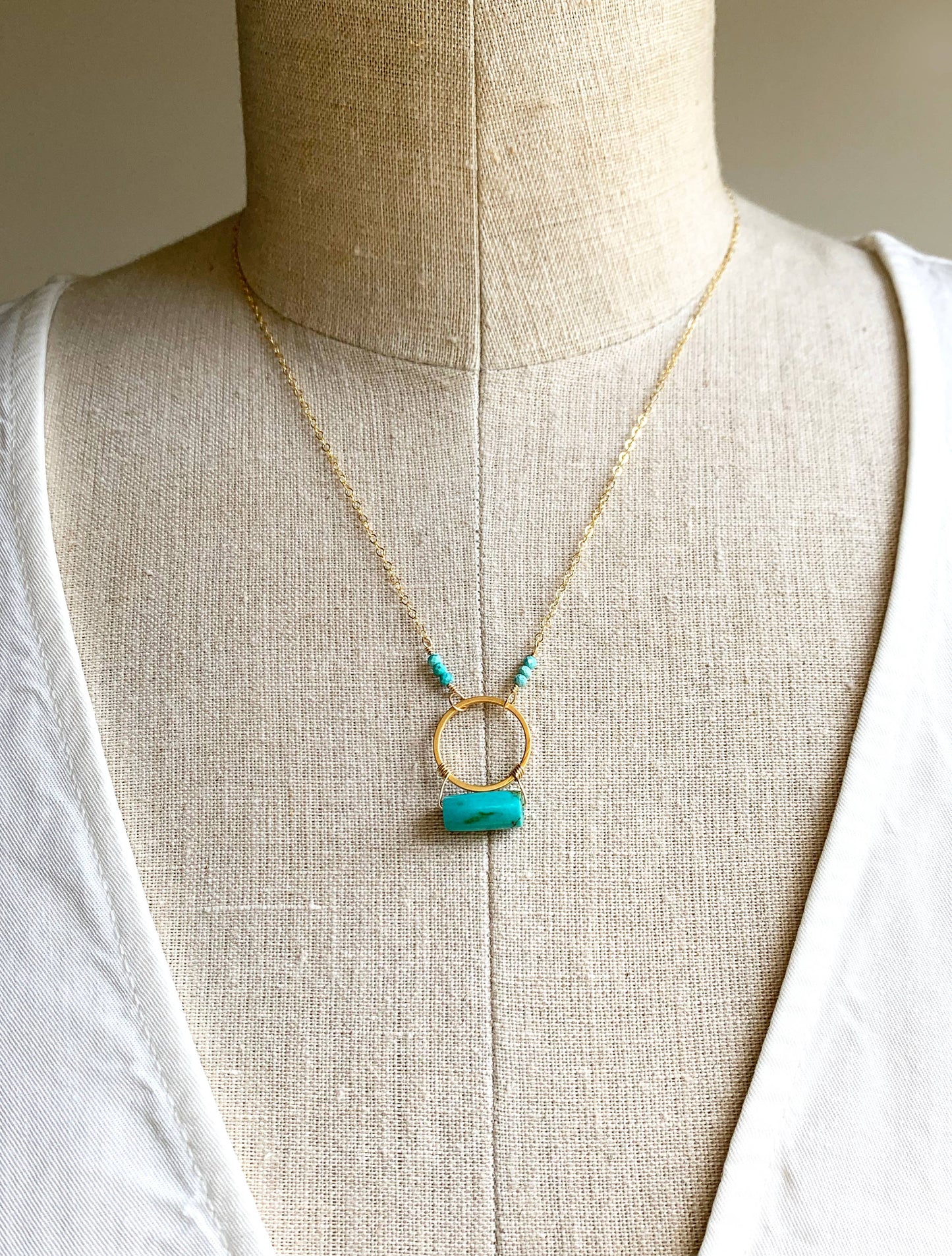 Turquoise Tube Necklace | Pendant Necklace