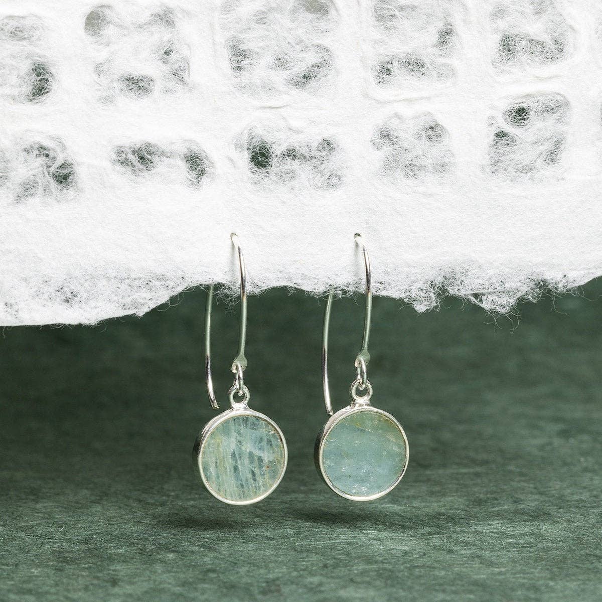 Aquamarine Drop Earrings 925 Sterling Silver Earwire