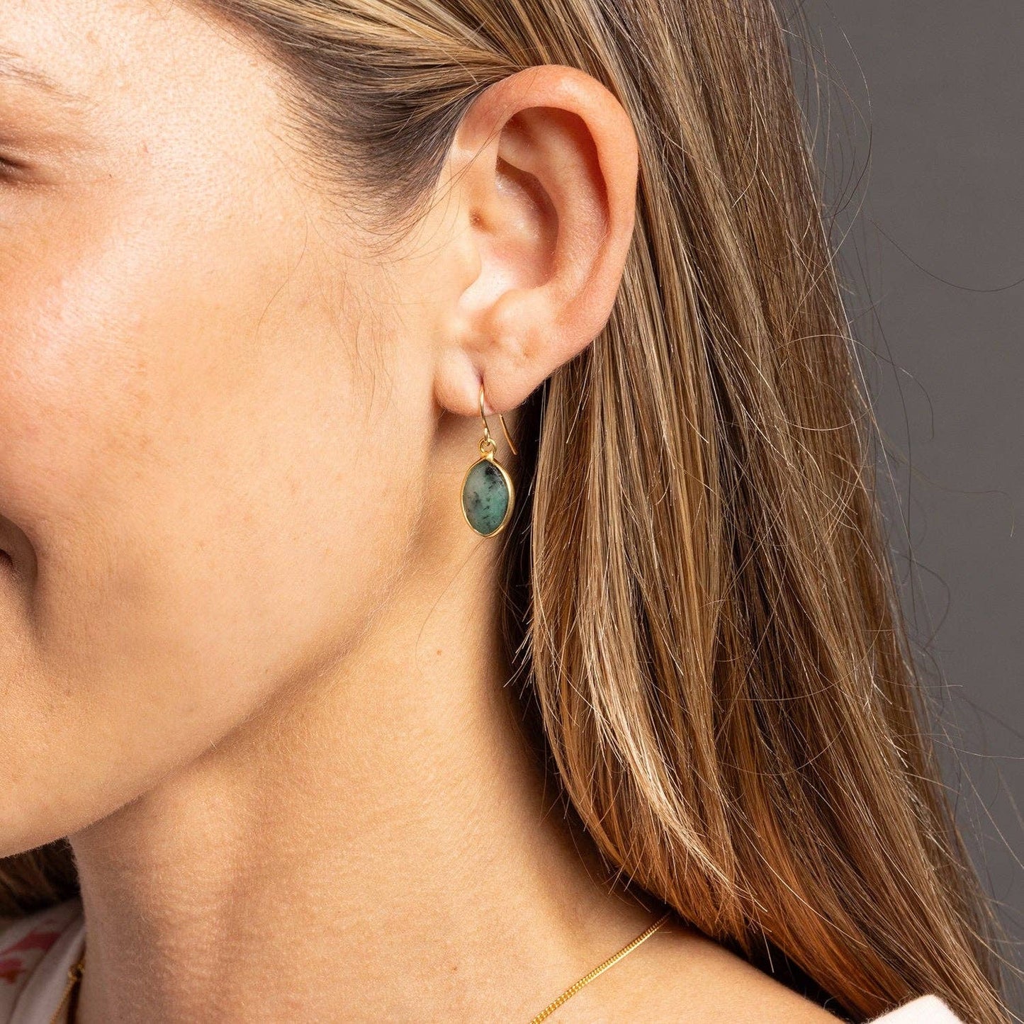 Raw Emerald Marquise Cut Drop Earrings 14k Gold Filled Ear wires