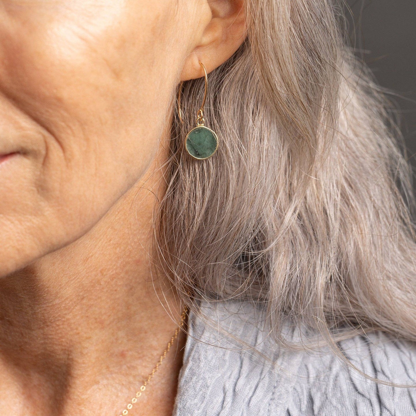 Emerald Gold Drop Earrings