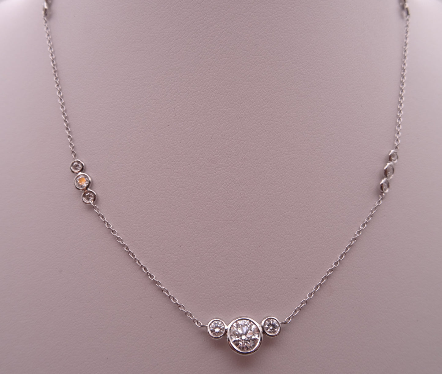 Diamond 7-Station Necklace - Platinum, 18"