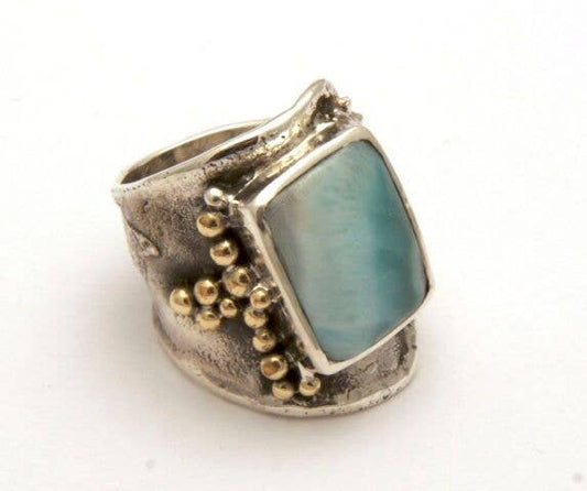 Sterling Silver Ring Reticulated with Labradorite