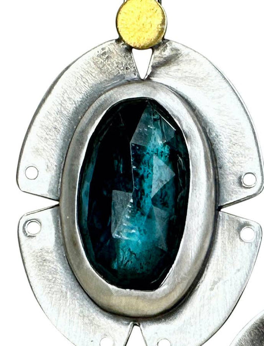 Kyanite Necklaces - Sterling Silver Oxidized - 16-18"