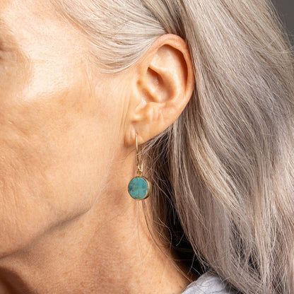 Turquoise 14K Gold Filled Drop Earrings