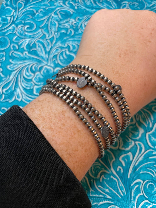 Navajo Sterling Silver Bracelet 3m Round Stretch 7”