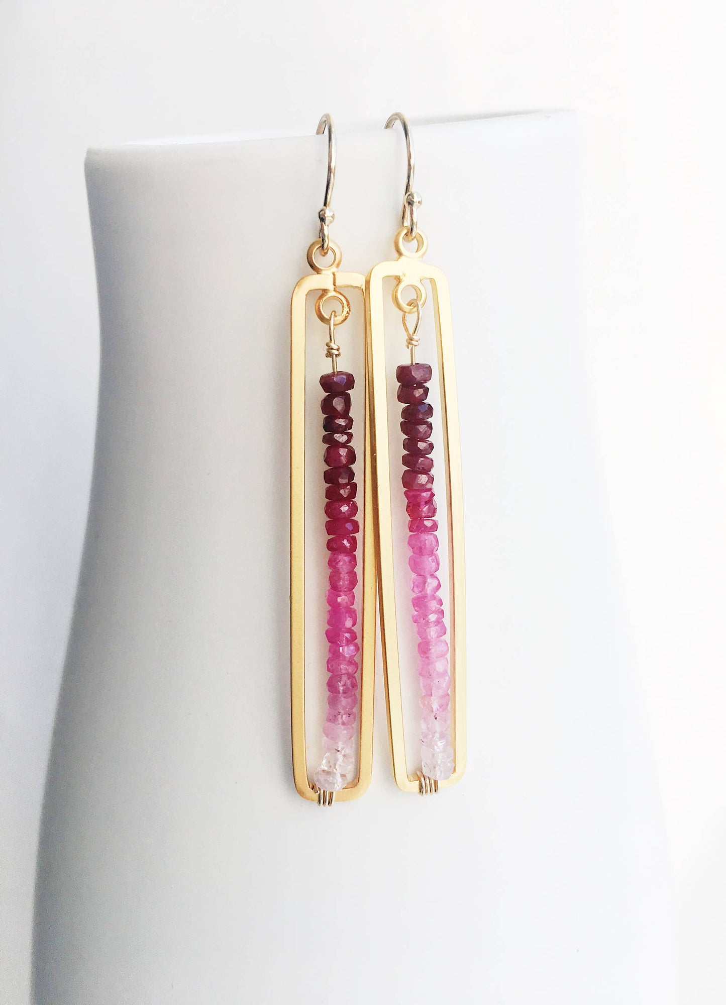 Ruby Bar Earrings | Statement Earrings