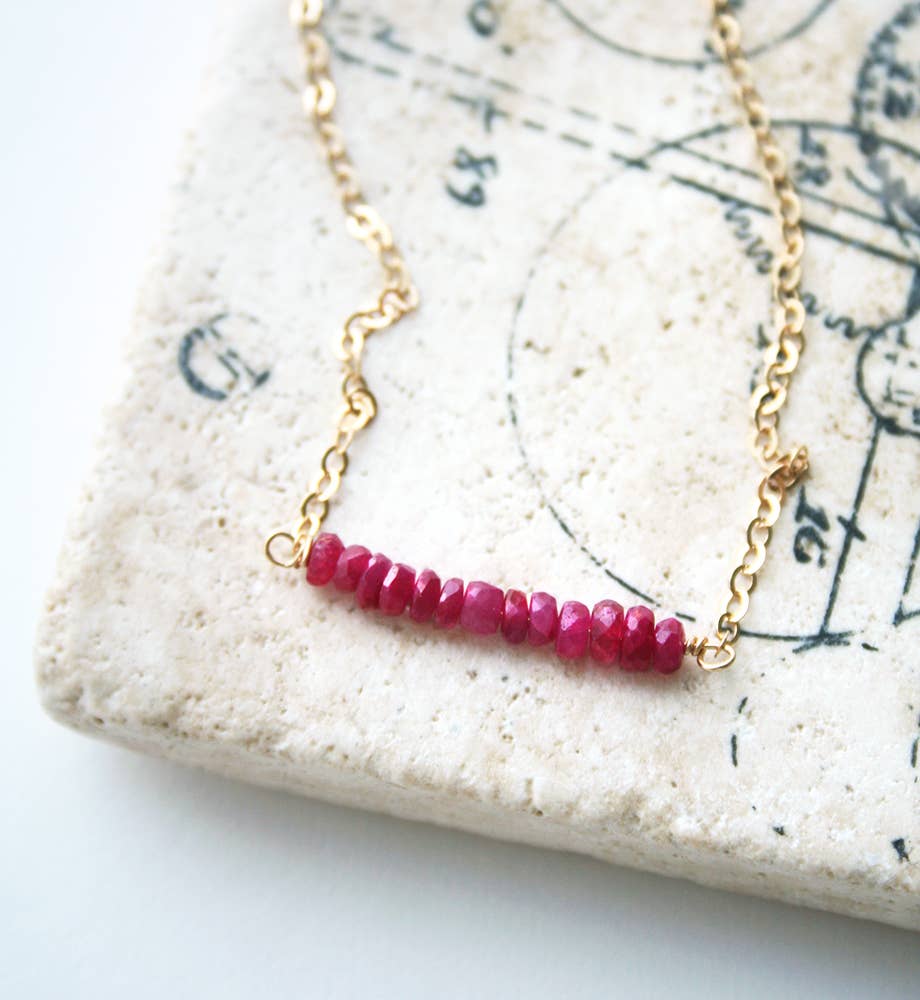 Ruby Necklace | Birthstone Necklace
