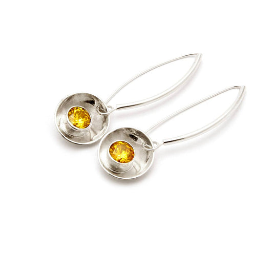 Pebbles Earrings - Satin and High Polish Contrast
