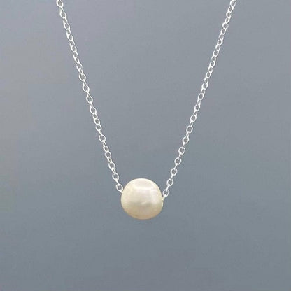 Pearl Slide Necklace Sterling Silver - 16-17"