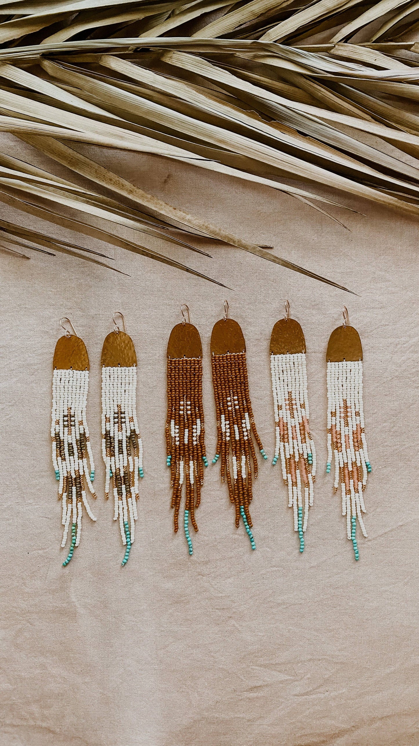 Japanese Beaded Earrings - Journey Set - in olive