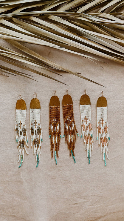 Japanese Beaded Earrings - Journey Set - in olive
