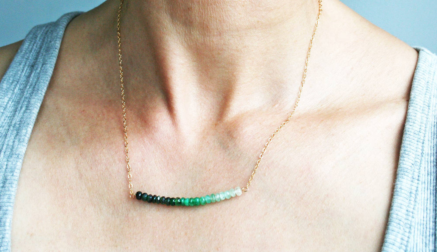 Emerald Ombre Necklace | Green Necklace
