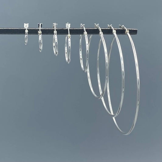 Sterling Silver Tube Hoops 1.5m - French Lock
