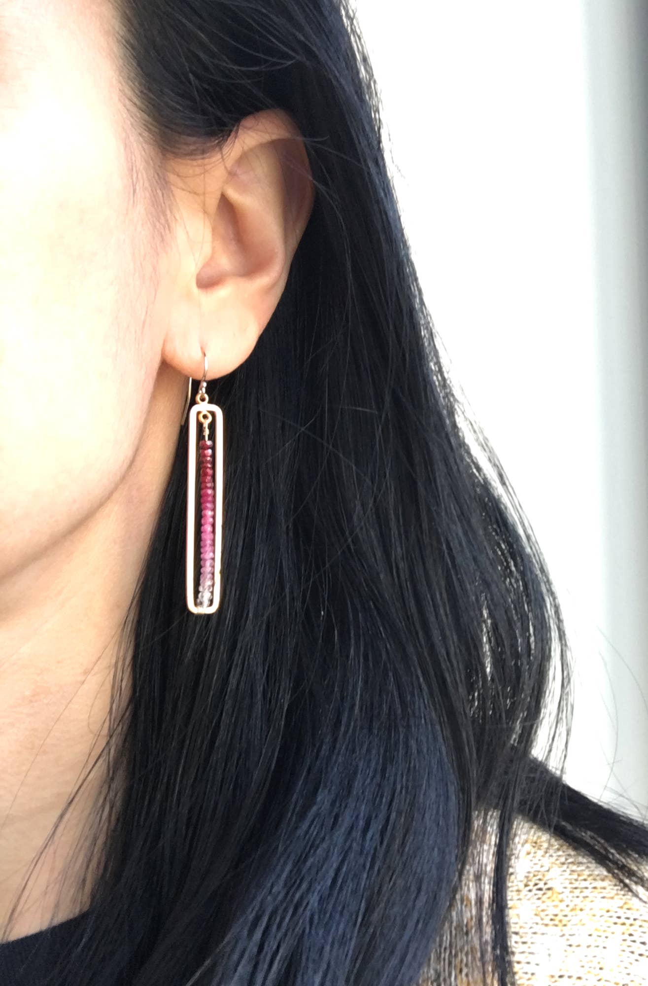 Ruby Bar Earrings | Statement Earrings