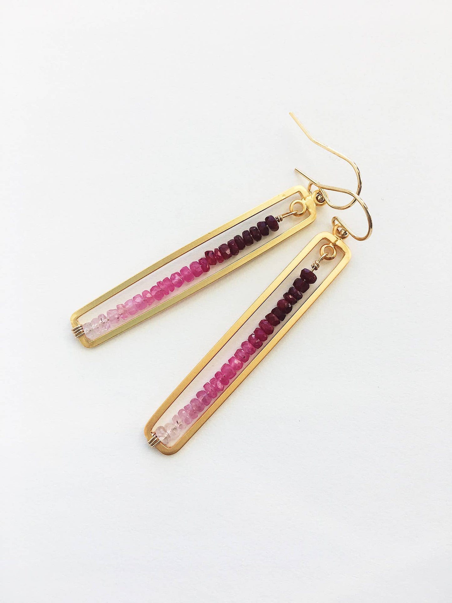Ruby Bar Earrings | Statement Earrings