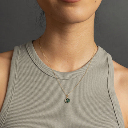 Emerald Hexagon Pendant Gold Necklace
