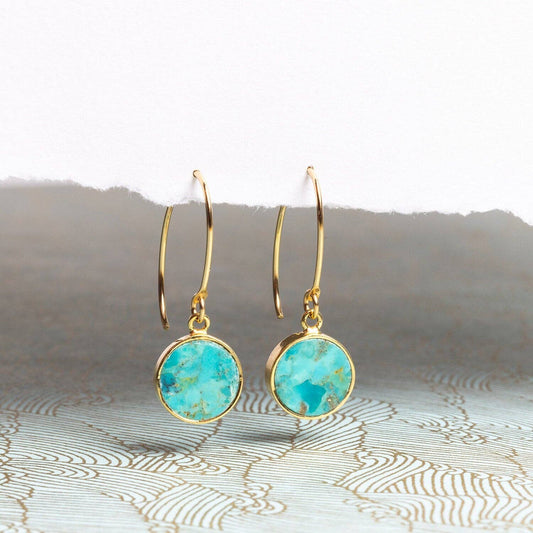 Turquoise 14K Gold Filled Drop Earrings