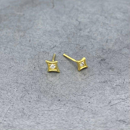 Pave Diamond Shape Studs