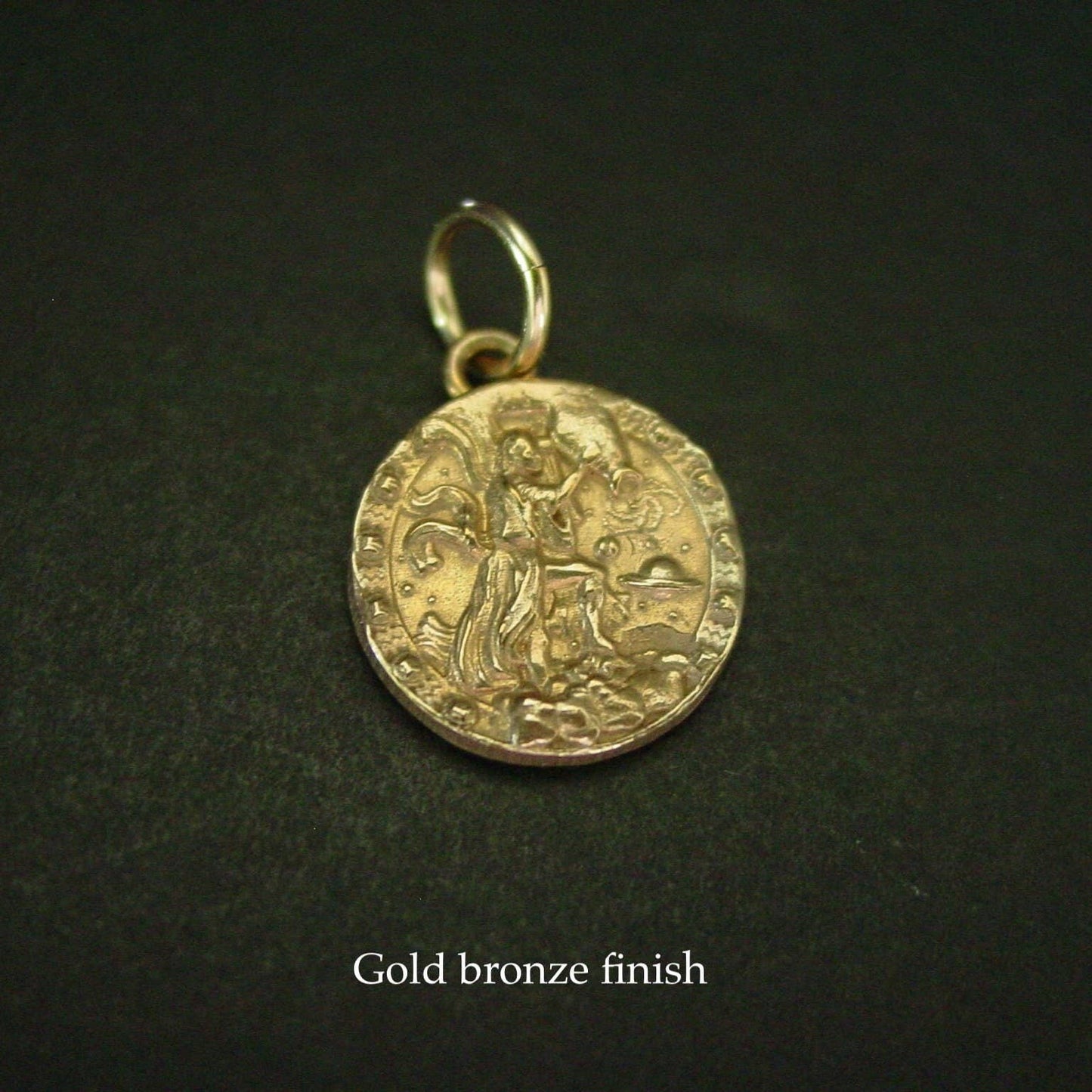 Zodiac Aquarius Necklace - Hand Carved Lost Wax Bronze