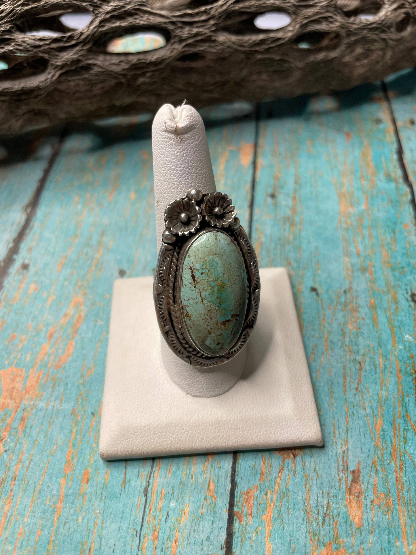 Navajo Turquoise Sterling Silver Size 8.5