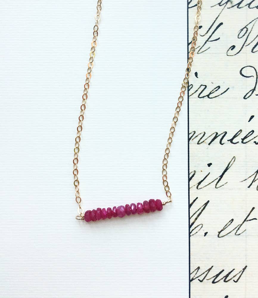 Ruby Necklace | Birthstone Necklace