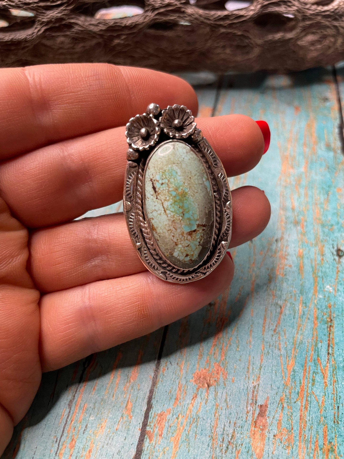 Navajo Turquoise Sterling Silver Size 8.5