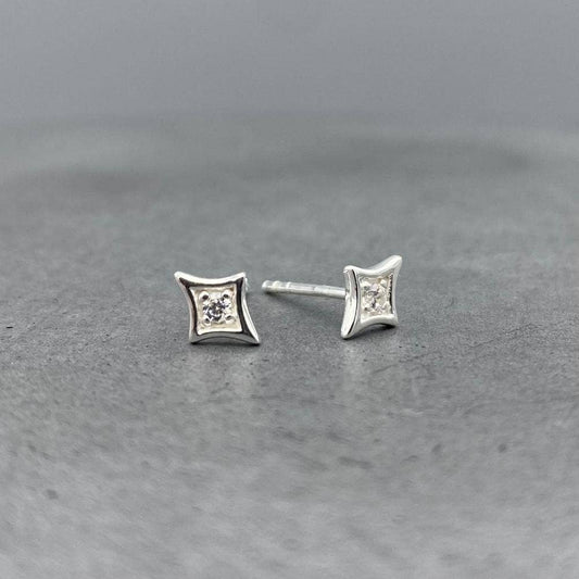 Pave Diamond Shape Studs
