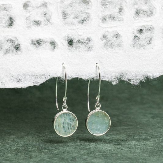 Aquamarine Drop Earrings 925 Sterling Silver Earwire