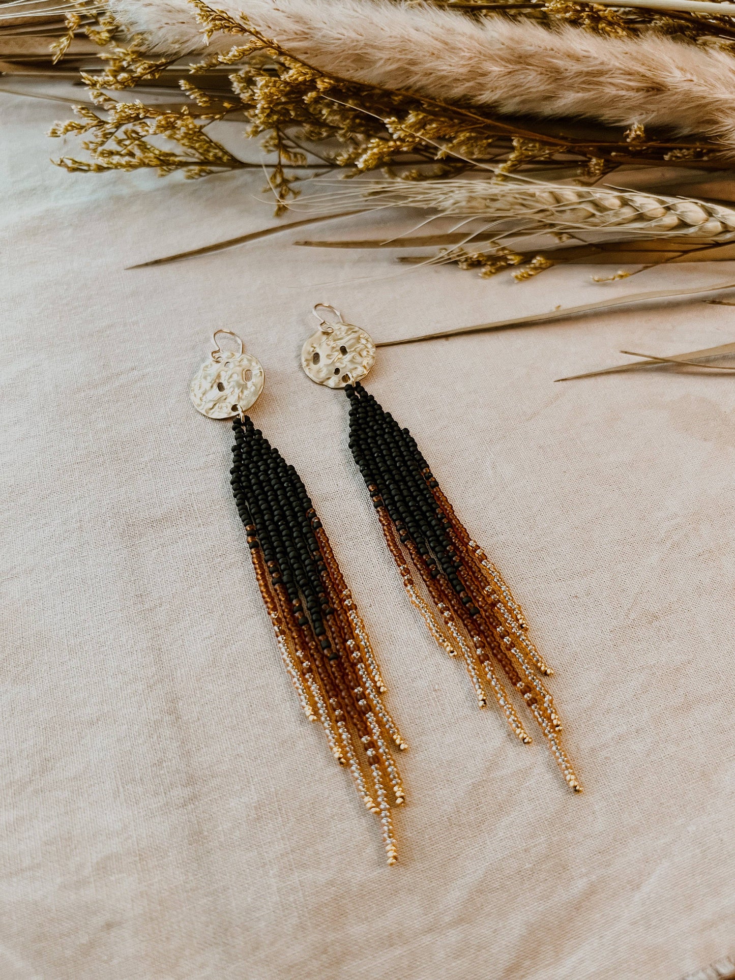 Japanese Beaded Earrings - Moon Glow Set - in topaz