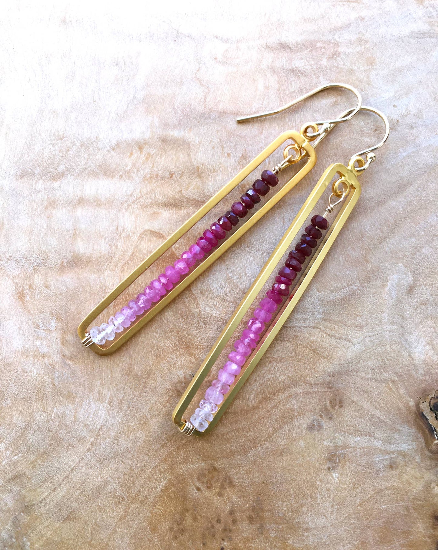 Ruby Bar Earrings | Statement Earrings