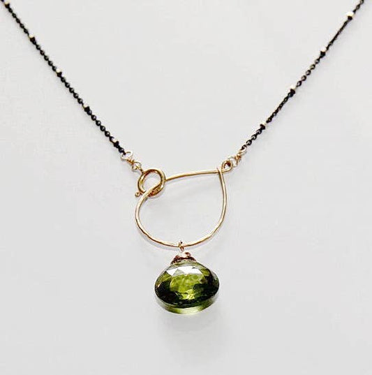 Peridot Hand Forged Necklace - 17"