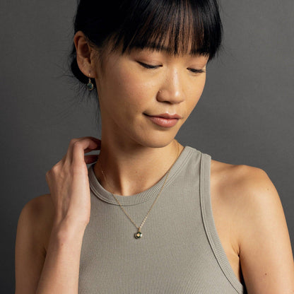 Emerald Hexagon Pendant Gold Necklace