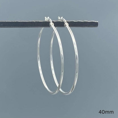 Sterling Silver Tube Hoops 1.5m - French Lock