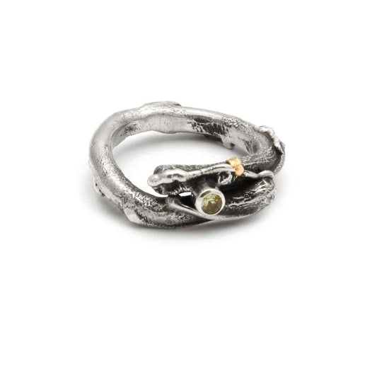 Fused Twig Ring With Stone