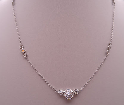 Diamond 7-Station Necklace - Platinum, 18"