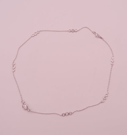 Diamond 7-Station Necklace - Platinum, 18"