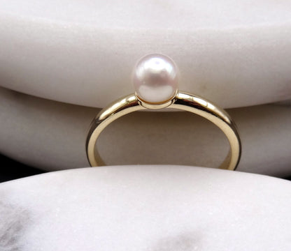 Pearl Ring - 14KY Freshwater Pearl - Size 7