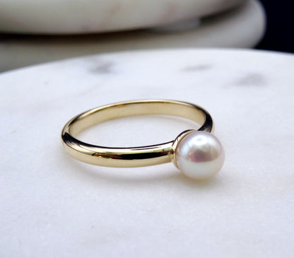 Pearl Ring - 14KY Freshwater Pearl - Size 7