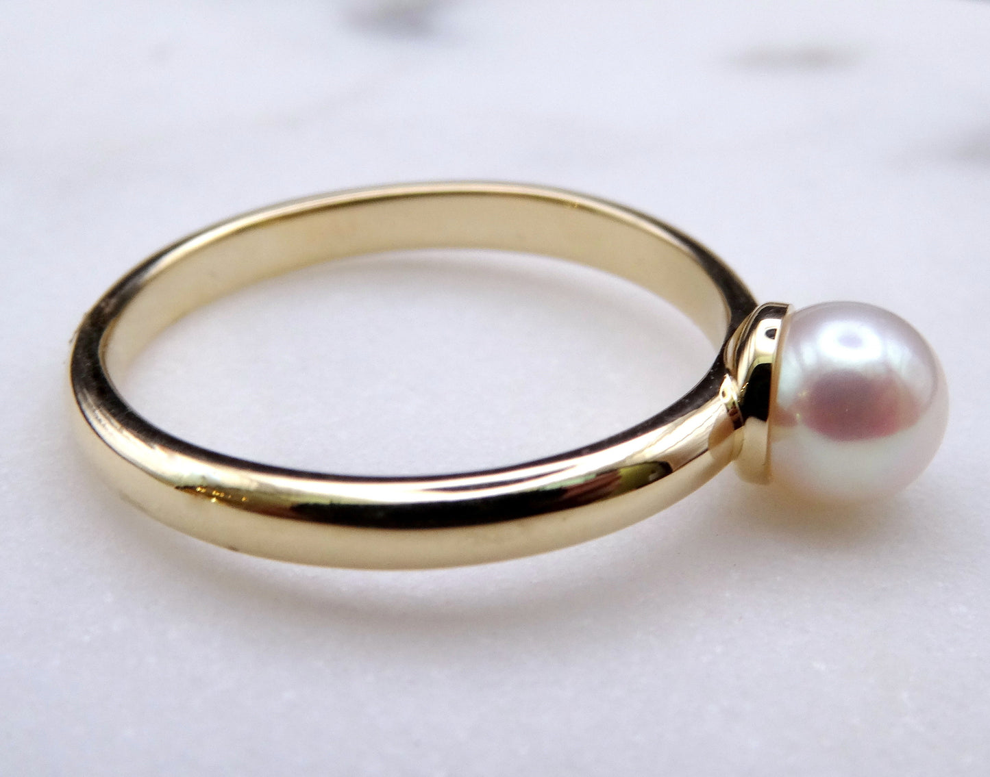 Pearl Ring - 14KY Freshwater Pearl - Size 7