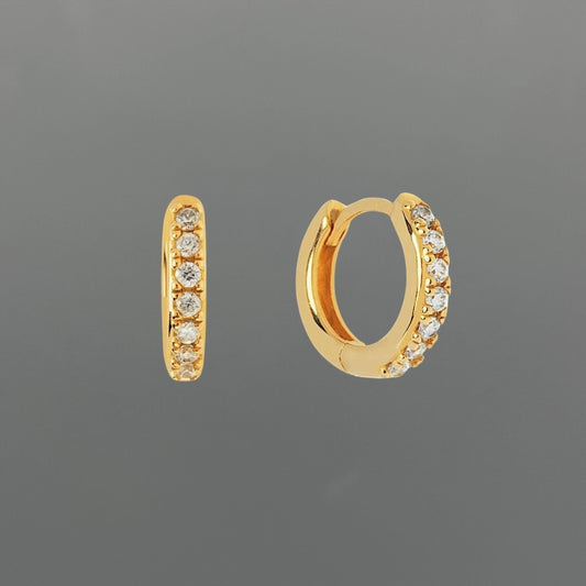 Pave CZ Huggie Hoops