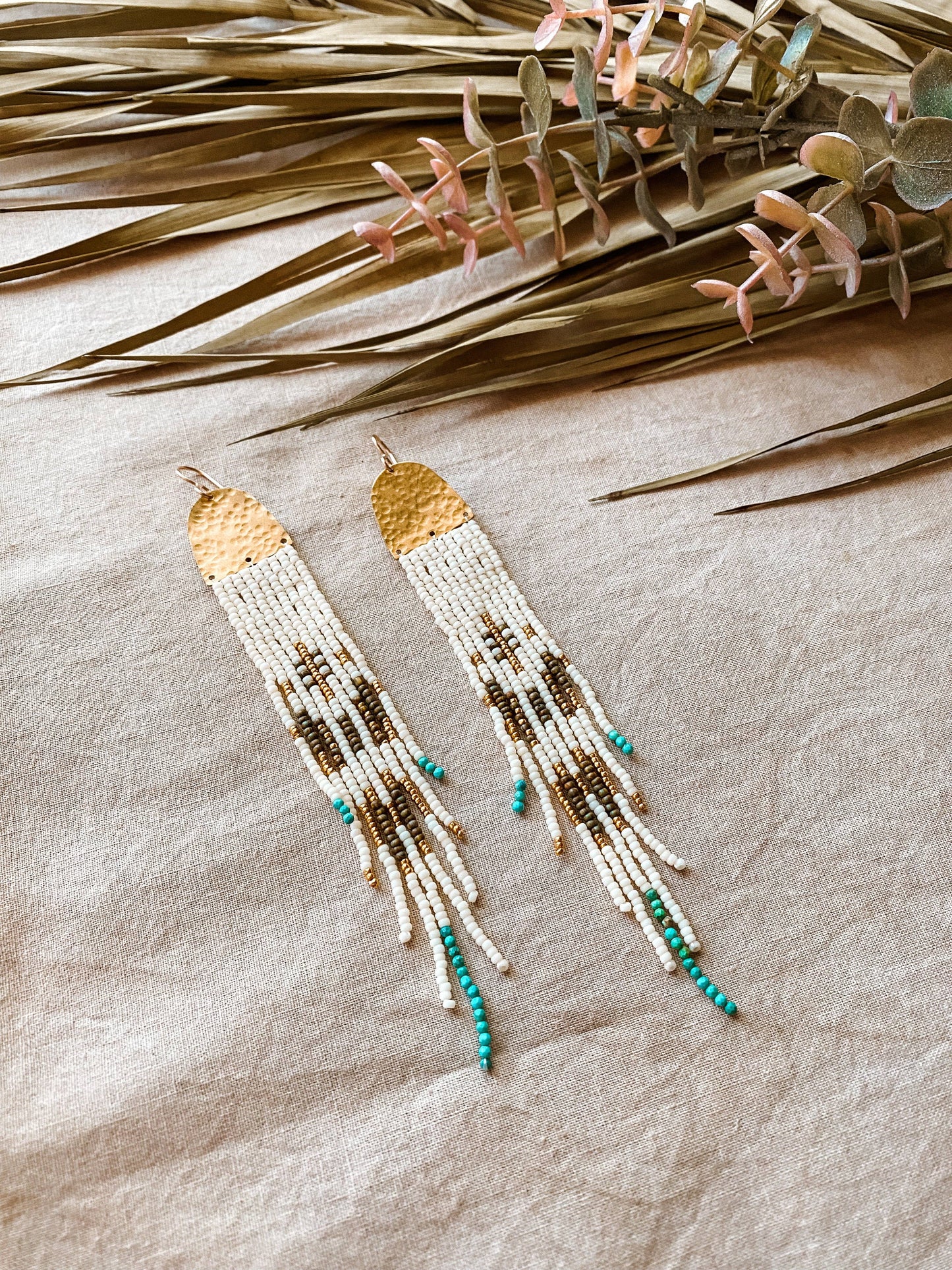 Japanese Beaded Earrings - Journey Set - in olive