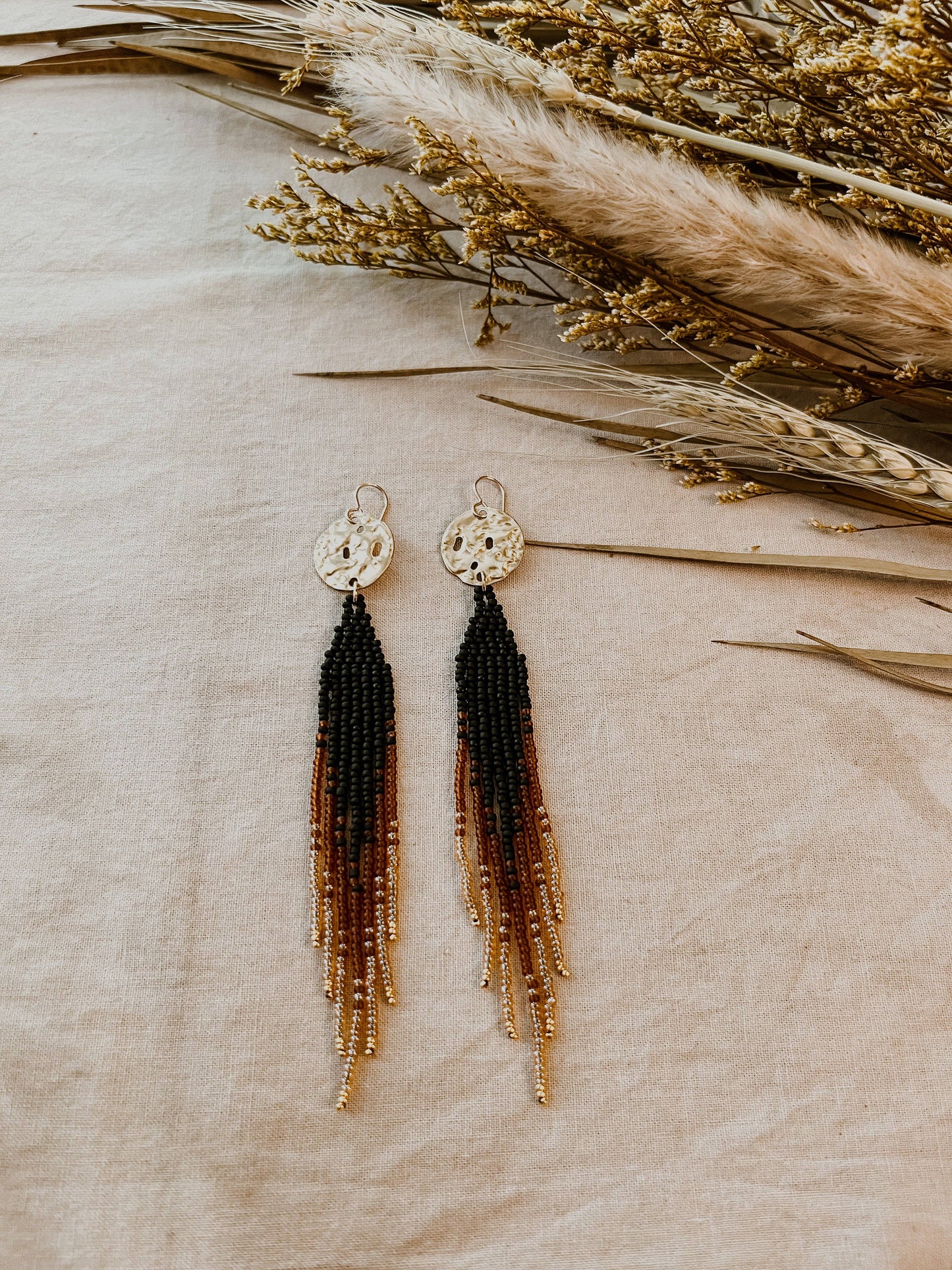 Japanese Beaded Earrings - Moon Glow Set - in topaz