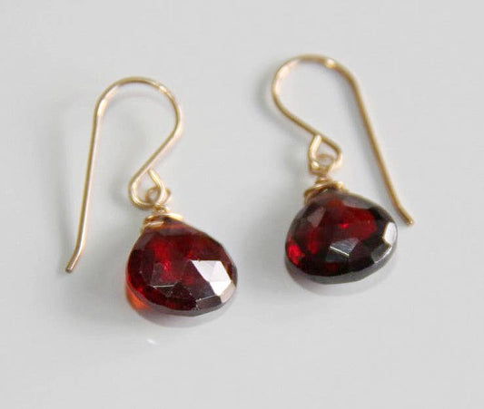 Garnet Earring Gold Filled
