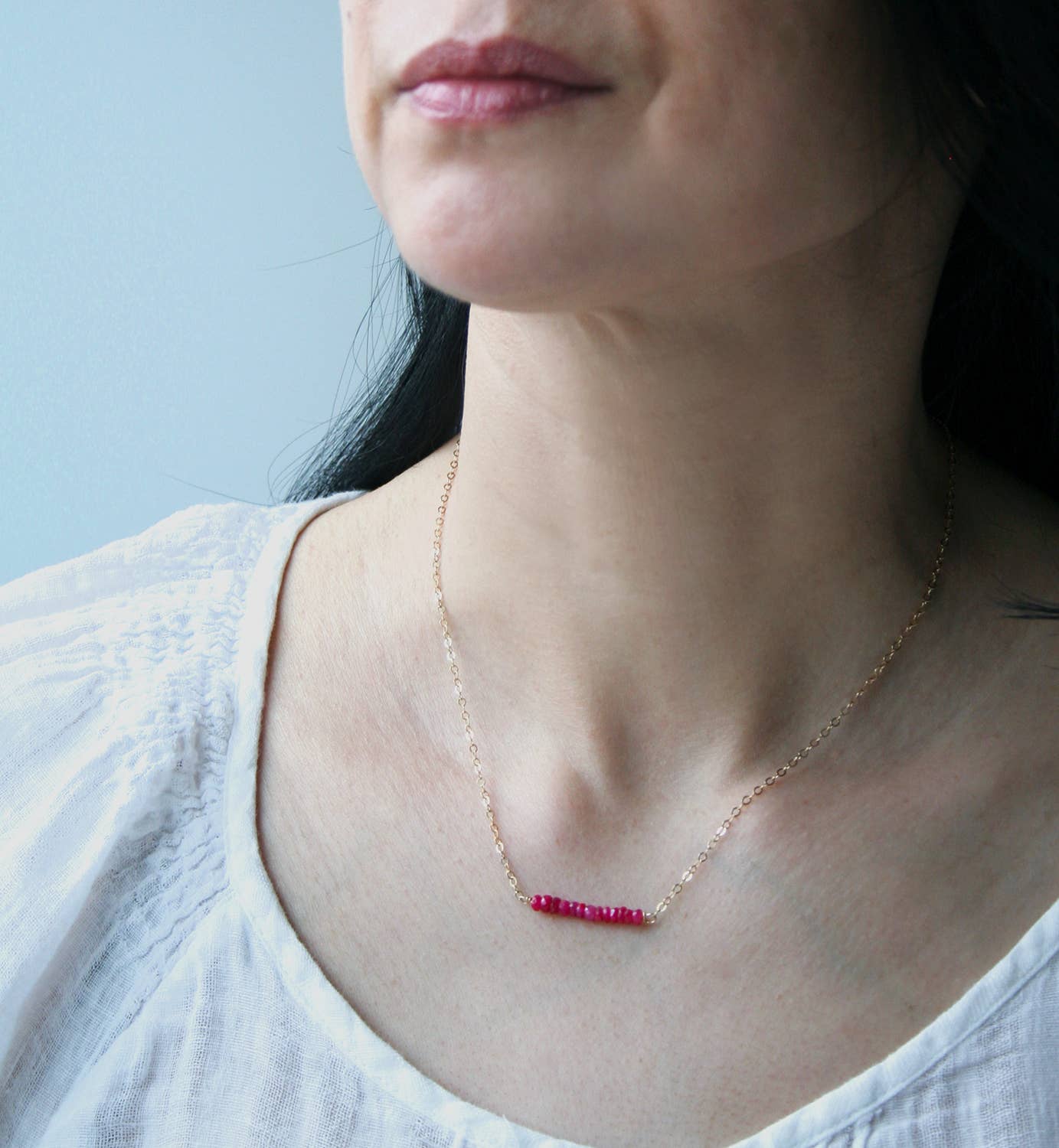 Ruby Necklace | Birthstone Necklace
